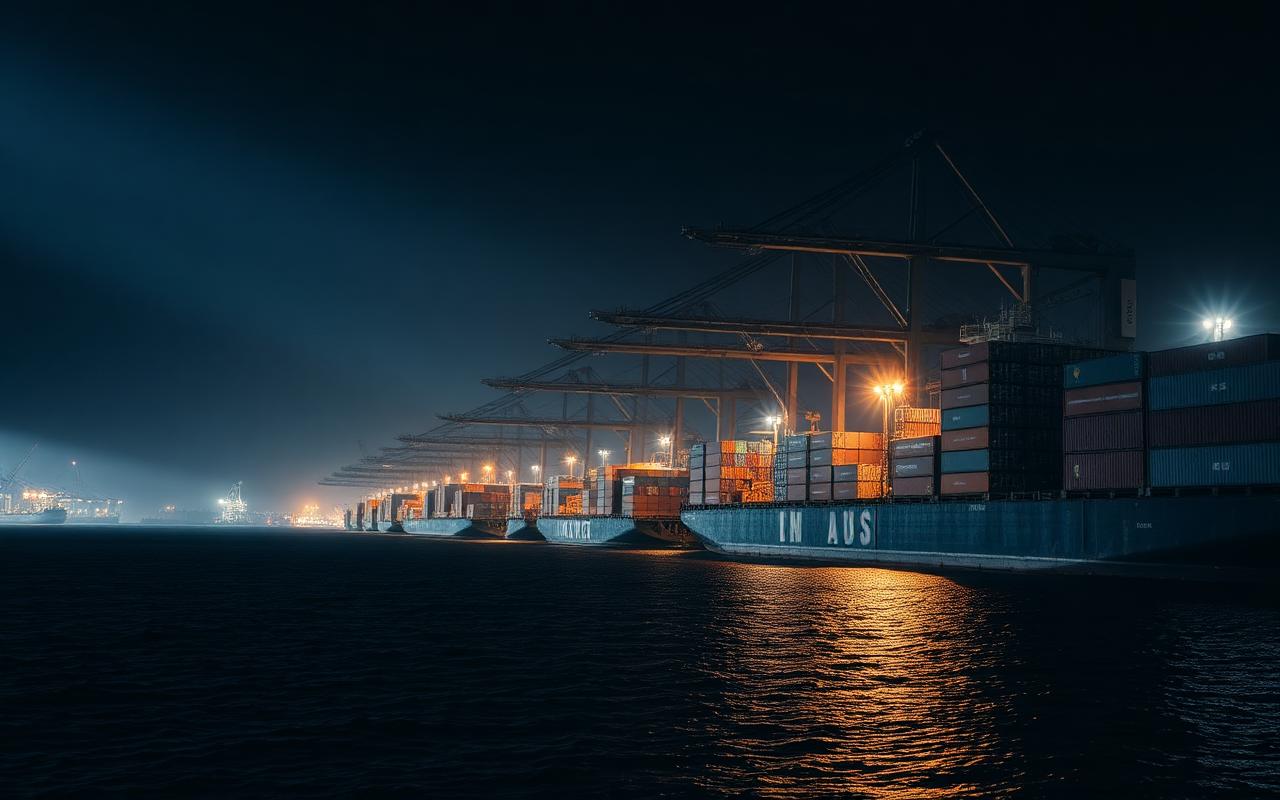 Freight trucks at a cargo warehouse — Logistics Square for forwarder rate quotes
